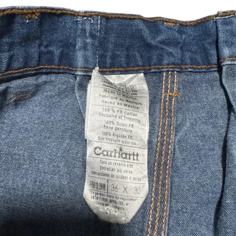Carhartt FR813 DNM Fire Resistant Utility Carpenter Jeans Mens 36x30 (Fit 33x29)